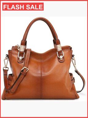 Genuine Leather Satchel Tote Shoulder Bag Large Work Bag